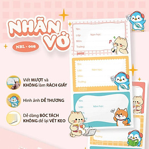 Bộ 4 Nhãn Vở Học Sinh - Thiên Long NBL-008 (Mẫu Sản Phẩm Giao Ngẫu Nhiên)