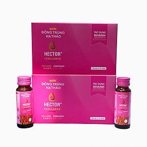 Combo 2 Hộp 20 Chai Đông Trùng Hạ Thảo Hector Collagen Trẻ Hóa Nhanh Dạng Nước, Nước Uống Trực Tiếp, Giúp Da Khỏe, Sáng Mịn Màng, Điều Hòa Nội Tiết Tố, Ngăn Ngừa Rụng Tóc, Tăng Cường Sinh Lý, Nam, Nữ Đều Dùng Được