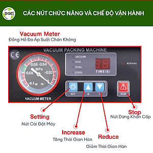 Máy hút chân không công nghiệp kiểu buồng VCC02. Hút bao nhanh, khỏe với buồng hút lớn, dễ sử dụng, tiết kiệm điện. Hàng nhập khẩu chính hãng SGE Thailand