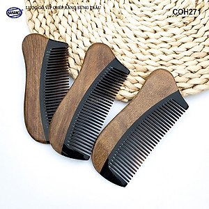 Lược Gỗ Thơm Ghép Răng Sừng Đen Cao Cấp HAHANCO (Đủ Mẫu) Kiểu Dáng Châu Âu- COH271