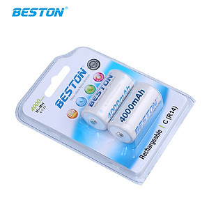 Pin C sạc Beston 4000mAh - Vỉ 2 pin cỡ trung dùng cho thiết bị gia đình, thiết bị điện tử - hàng nhập khẩu