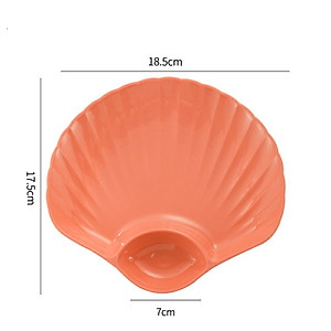 Set 4 Đĩa Nhựa Đựng Thức Ăn, Trái Cây Hình Vỏ Sò Mẫu Mới Nhất- Có Ngăn Để Gia Vị- Hàng Loại 1 Chính Hãng MINIIN