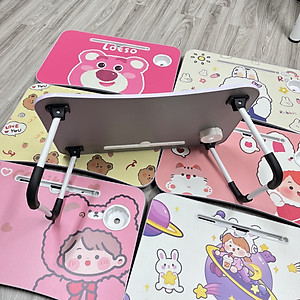 Bàn Học Gấp Gọn Có Khe Để Điện Thoại, Máy Tính Bảng, Khay Để Ly - Hàng Loại 1 (Giao ngẫu nhiên)
