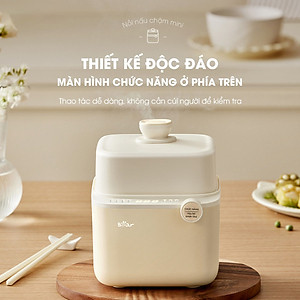 Nồi Nấu Cháo, Nấu Chậm Bear 0.8L thế hệ mới SB-NNC08, bản tiếng Việt - Hàng chính hãng