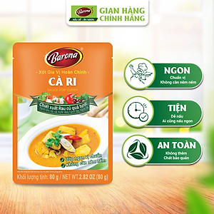 Combo 3 gói Xốt Gia vị hoàn chỉnh Barona - Cà Ri 80gr