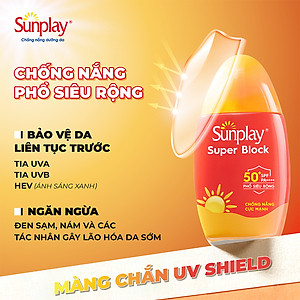 Kem chống nắng Sunplay cực mạnh dạng sữa Sunplay Super Block SPF 81, PA++++ 70g