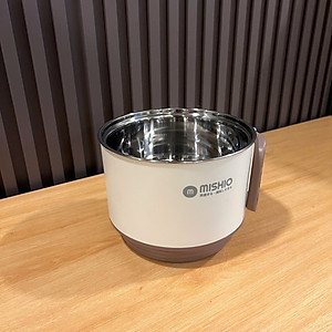 Nồi Lẩu Điện Mini 1.5L Mishio MK392 600W lòng nồi inox 304 không gỉ sét - hàng chính hãng