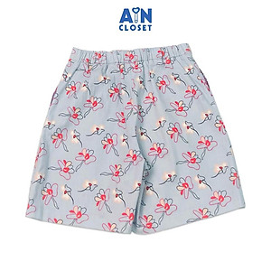 Quần váy ngắn cho mẹ Hoa bướm xanh linen - AICDMESXXO7I - AIN Closet