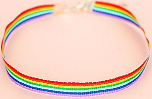 Vòng cổ choker tattoo V77 cầu vồng nhiều mầu