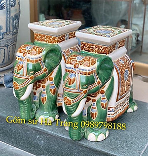 Đôn voi gốm sứ cao 43cm dài 50cm