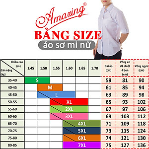 Áo sơ mi trắng cho nữ hiệu Amazing, tay dài, có 4 ben, vải KT silk, big size tới 80kg