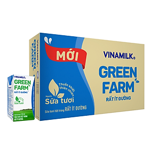 Thùng 48 hộp Sữa Tươi Tiệt Trùng Vinamilk Green Farm rất ít đường 110ml