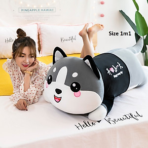 Thú nhồi bông mèo xám mặc áo - Size từ 65cm đến 100cm - Quà tặng mèo xám mặc áo nhồi bông dễ thương - Gối ôm mềm mịn cho bé