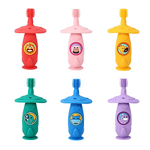 Bàn chải tập đánh răng và mát xa nướu silicon 360 cho bé Marcus & Marcus, từ 12 tháng