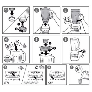 Máy xay sinh tố Philips HR2223/00 - Hàng Chính Hãng