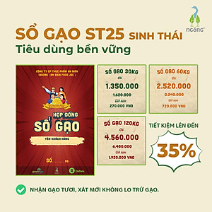 Gạo Ngỗng ST25 Sinh Thái Xát Lứt 3kg (Túi)