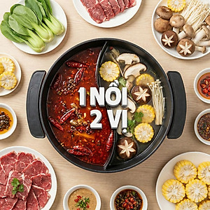 Nồi lẩu điện 2 ngăn Mishio MK112 5L - Hàng chính hãng