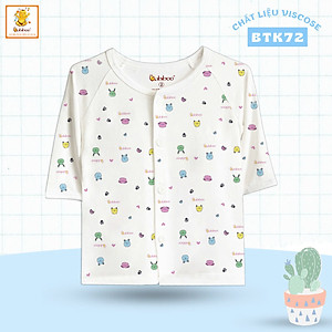 Áo sơ sinh màu cổ tim viền tay dài mềm mại cho bé (BB17)