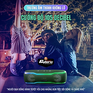 Loa Nghe Nhạc Bluetooth Cyboris F10, Loa siêu Bass,  Công suất 25W, Chống nước IPX7, Pin 2500mAh. Hàng Chính Hãng
