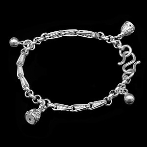 Lắc Tay Lắc Chân Trẻ Em Bạc Hiểu Minh LTE097 chiếc chuông nhỏ