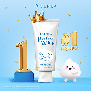 Sữa Rửa Mặt Tạo Bọt Chiết Xuất Đất Sét Trắng Senka Perfect White Clay New 14840 (120g)