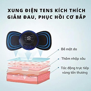Miếng Massage Xung Điện Cổ Vai Gáy, Bắp Tay, Lưng Bằng Sung Điện đỡ đau Nhức Hiệu Qủa -Máy mat sa thân hình 10 Chế Độ