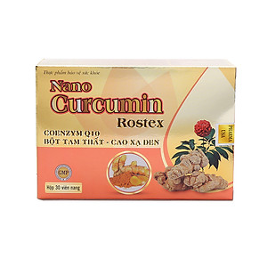 Combo 2 hộp Tinh nghệ Nano Curcumin Rostex Tam Thất Xạ Đen giảm viêm loét dạ dày - 30 viên