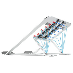 Giá Đỡ Laptop Macbook Để Bàn Chất Liệu Hợp Kim Nhôm Cao Cấp – 6 Bậc Nâng Hạ - Gấp Gọn  Kích Thước 22.3 x 23.5 x 1.3cm  Hàng Chính Hãng 