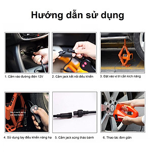 Bộ Sản Phẩm Kích Gầm Xe Hơi + Súng Bắn Ốc ROGTZ TY42S Electric Jack Dùng Bằng Nguồn Tẩu 12V