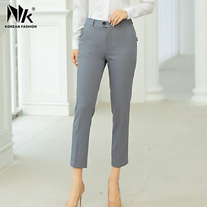 Quần Tây Nữ Công Sở NK Fashion Ống Đứng Cạp Cao, Chất Liệu Nhập Hàn Siêu Mềm Mịn, Chống Nhăn Xù NKQU2101005