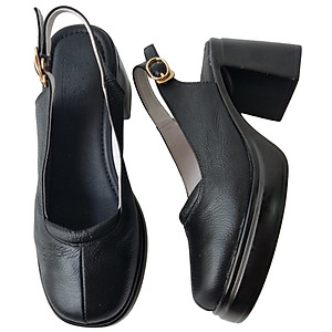 Giày Sandal Cao Gót Da Bò BIGGBEN Cao 8 Phân SDCG130