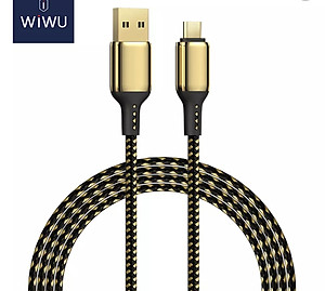 Cáp WiWu Golden Data Cable GD-102 Cáp USB to Micro, Hỗ trợ Sạc Nhanh, Mạ Vàng 18K - Hàng Chính Hãng