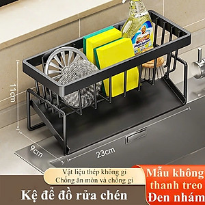 Kệ khay chữ nhật để miếng rửa chén có Khay Hứng Nước GROFA