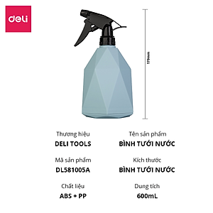Bình Xịt Tưới Cây Deli - Dung Tích 600ml - 2 Chế Độ Xịt Hiệu Quả - Chất Liệu Tiêu Chuẩn Quốc Tế - Màu Xanh Tinh Tế