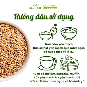 Hạt Yến Mạch Nguyên Cám Úc Xuân An [ko đường] Túi 3Kg[hạt nguyên chưa cán](Giảm 20%)