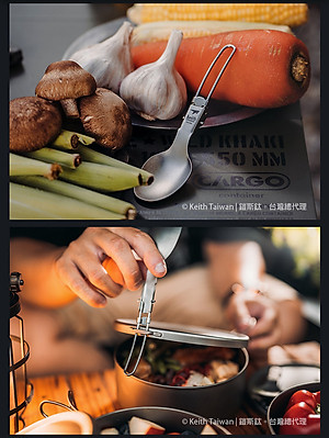 Muỗng soup titanium Keith Ti5308 gấp gọn size lớn