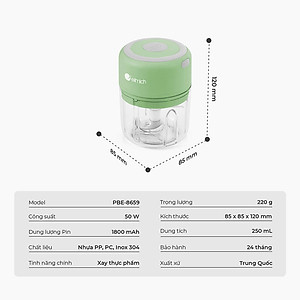 Máy xay tỏi ớt cầm tay Elmich PBE-8659 - Hàng chính hãng