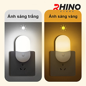 Đèn ngủ 2 màu Rhino L802, nhẹ nhàng tiết kiệm điện - Hàng chính hãng