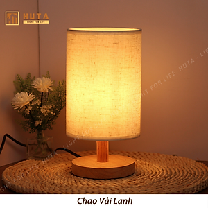 Đèn Ngủ Gỗ HUTA Light For Life G1 Chao Tròn Vintage Dễ Thương, Decor Trang Trí Phòng Ngủ, Điều Chỉnh Độ Sáng, Bóng Led Sáng Vàng Tiết Kiệm Điện