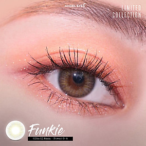 Kính áp tròng xám tây tự nhiên Funkie thương hiệu Angel Eyes đường kính nhỏ có độ từ 0 đến 8