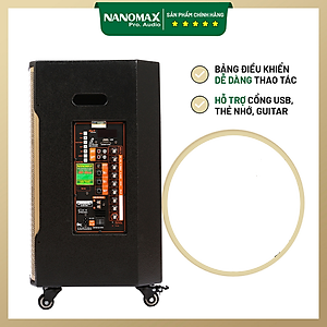 Loa Kéo Karaoke Công Suất Lớn Nanomax SK-12X2 Tặng Kèm 2 Micro Không Dây Kết Nối Bluetooth Đọc Được Usb Thẻ Nhớ Hàng Chính Hãng