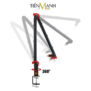 Chân Micro Kẹp Bàn Boom Arm Dr.Mic 2B (Chuyên Nghiệp) - Giá Đỡ Đế Mic Stand Microphone Thu Âm LiveStream Hàng Chính Hãng
