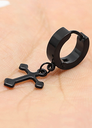 Bông tai thánh giá BT166 - Màu đen