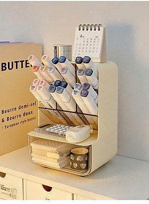 Tủ Kệ Đựng Bút 4 Tầng 8 Ngăn, Kệ Bút Văn Phòng Phẩm Cao Cấp Nhựa Trong Suốt - HÀNG CHÍNH HÃNG MINIIN