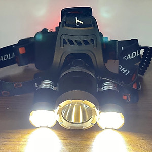 Đèn Pin Đội đầu 3 Bóng Sạc Tích Điện - Tặng Kèm Pin - Hàng chính hãng