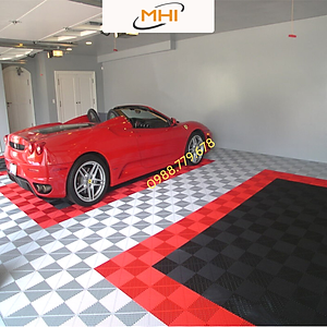 [COMBO 11] Thảm nhựa lót sàn gara ô tô MHI - Cao 2.5 cm / trung tâm chăm sóc xe ô tô, khu vực rửa xe ô tô