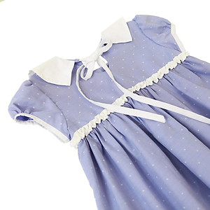 Váy đầm bé gái nhún ngực viền trắng Thương hiệu Kika. Từ 11kg đến 45kg K079