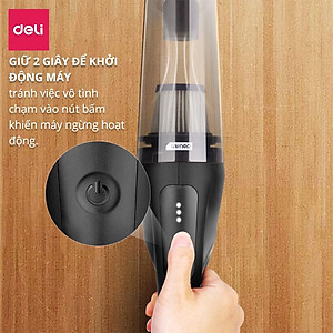 Máy Hút Bụi Cầm Tay Mini Không Dây Deli - Làm Sạch Cho Ô Tô, Đồ Dùng Trong Gia Đình Góc Học Tập Giường Tủ Hộc Nhỏ - Nhỏ Gọn, Dễ Sử Dụng - Hàng Chính Hãng - DL8080 DL8081