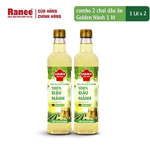 {Đơn 199k tặng hộp bơ 80g} Combo 2 chai Dầu Đậu Nành cao cấp Golden 1 lít (1 lít/chai x 2 chai)