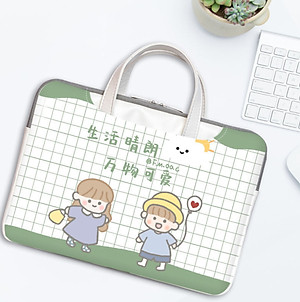 Túi xách da chống sốc laptop máy tính , túi công sở nữ cặp đựng laptop cute dễ thương